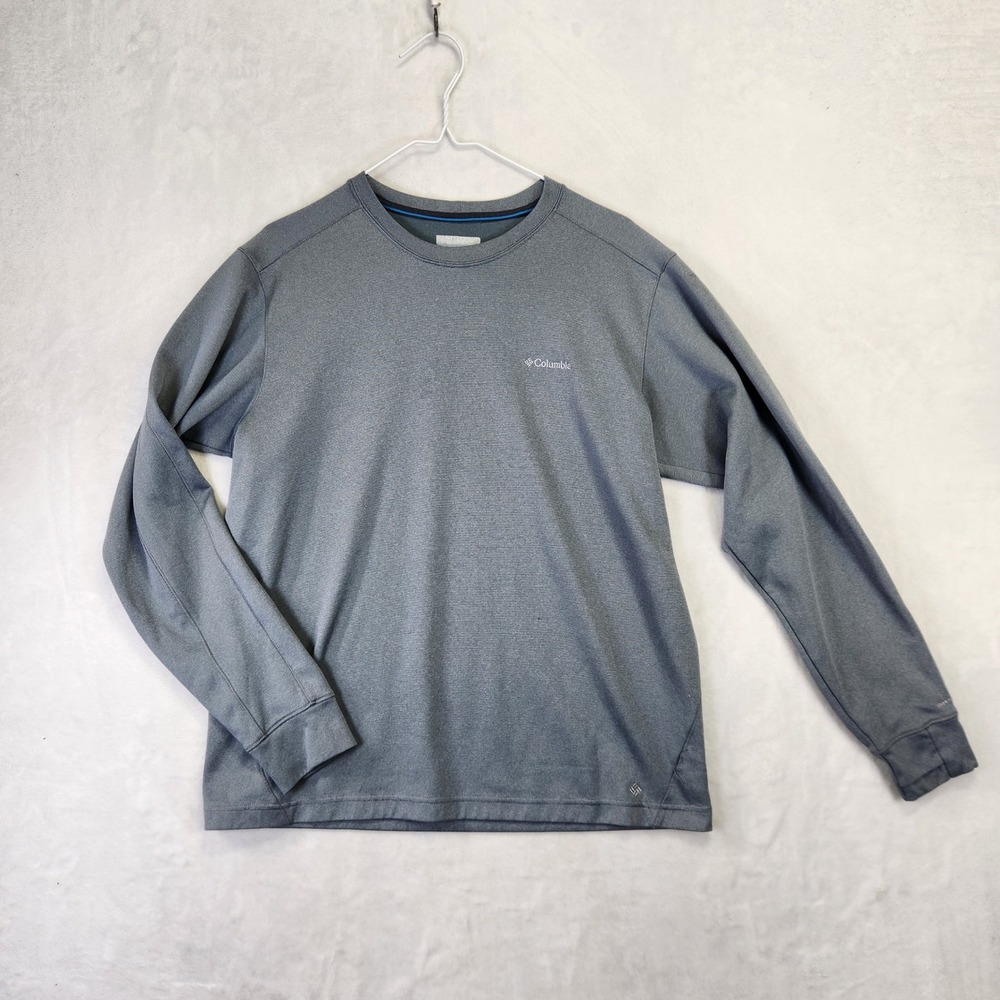 Columbia‎ Omni-Wick Mens Long Sleeve Shirt Gray Performance Crew Neck Top L